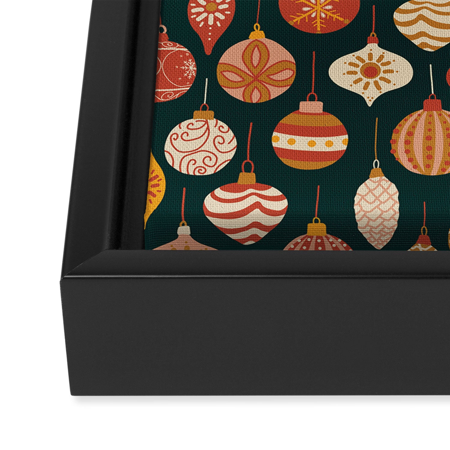 Christmas Baubles Vintage Framed Canvas Print Gallery Image 3