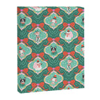 Christmas Dogs Festive Furry Holiday Ornaments Damask Dark Green  Canvas Print Gallery Image 8