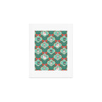 Christmas Dogs Festive Furry Holiday Ornaments Damask Dark Green  Art Print Gallery Image 1
