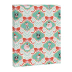 Christmas Dogs Festive Furry Holiday Ornaments Damask Pastel Green Canvas Print Gallery Image 8