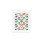 Christmas Dogs Festive Furry Holiday Ornaments Damask Pastel Green Art Print Gallery Image 1