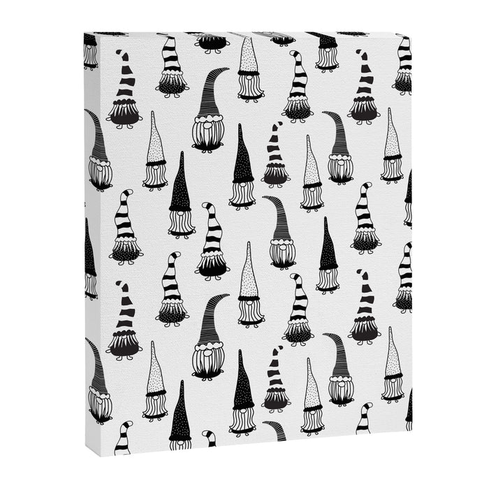 Christmas Gnomes Black White Canvas Print Gallery Image 1