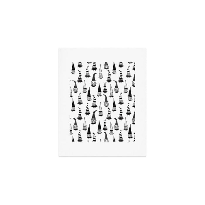 Christmas Gnomes Black White Art Print Gallery Image 1