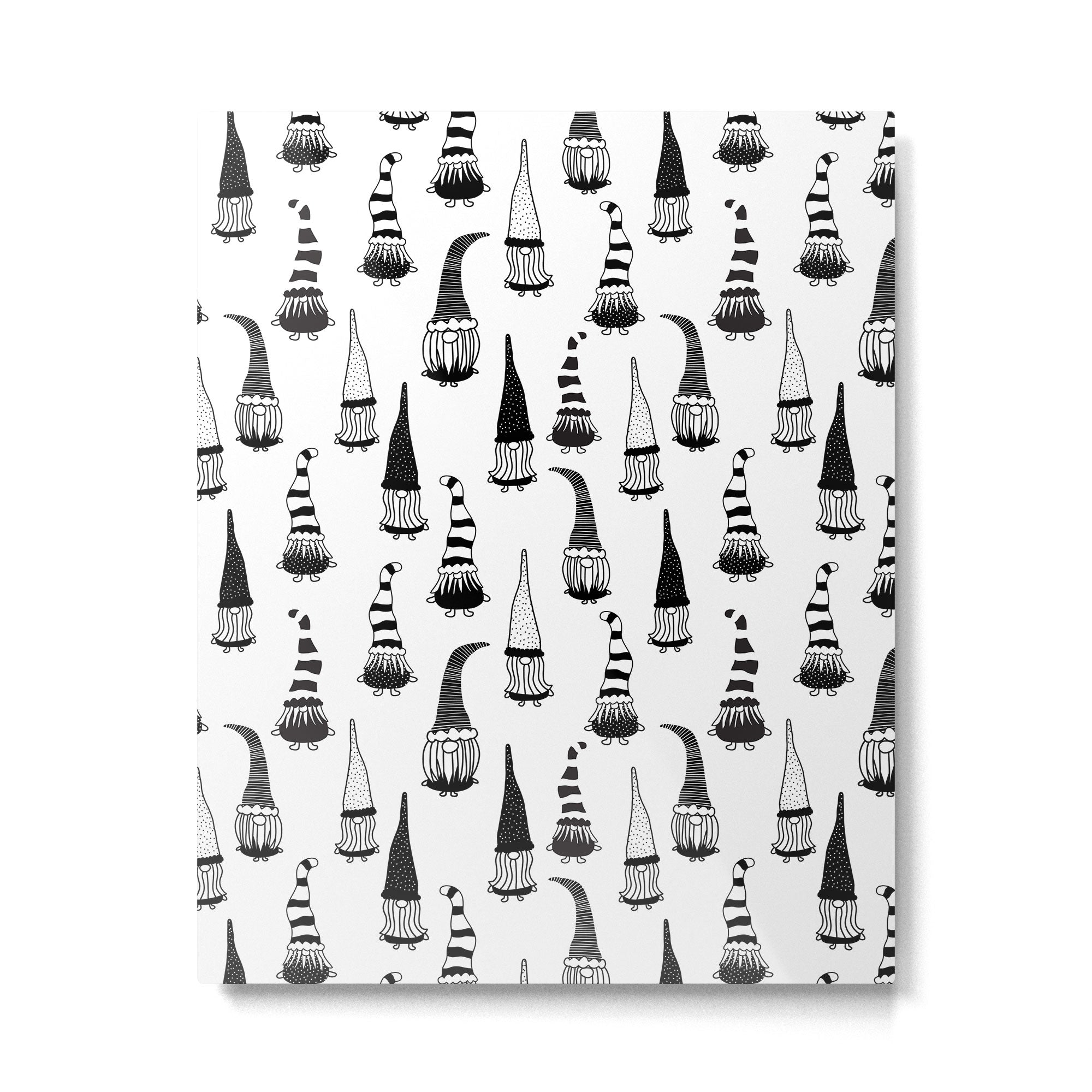 Christmas Gnomes Black White Metal Print Gallery Image 6
