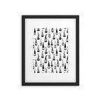 Christmas Gnomes Black White Framed Art Print Gallery Image 6
