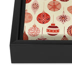 Christmas Ornaments Red Pink Beige Pattern Framed Canvas Print Gallery Image 3