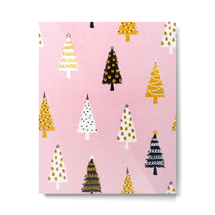Christmas Trees Modern Pink Pattern #pinkchristmas #christmaspattern Metal Print Gallery Image 1