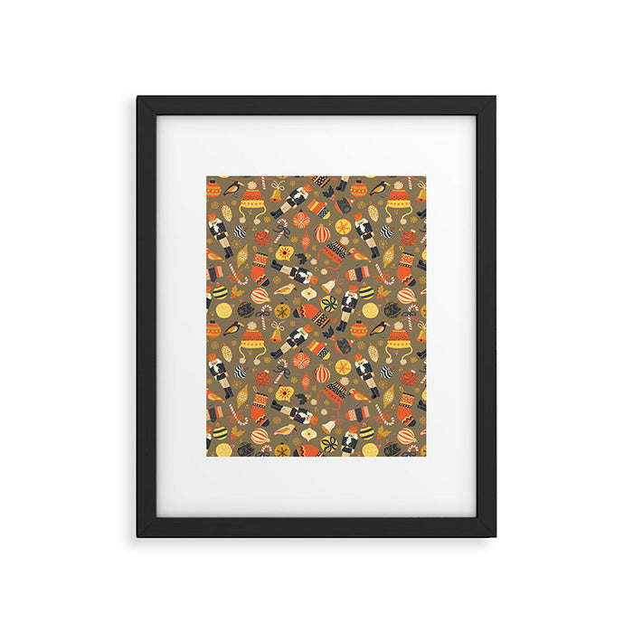 Christmas Vintage Ornaments Framed Art Print Gallery Image 1