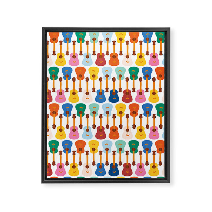 Colorful Guitars Framed Canvas Print Gallery Image 1