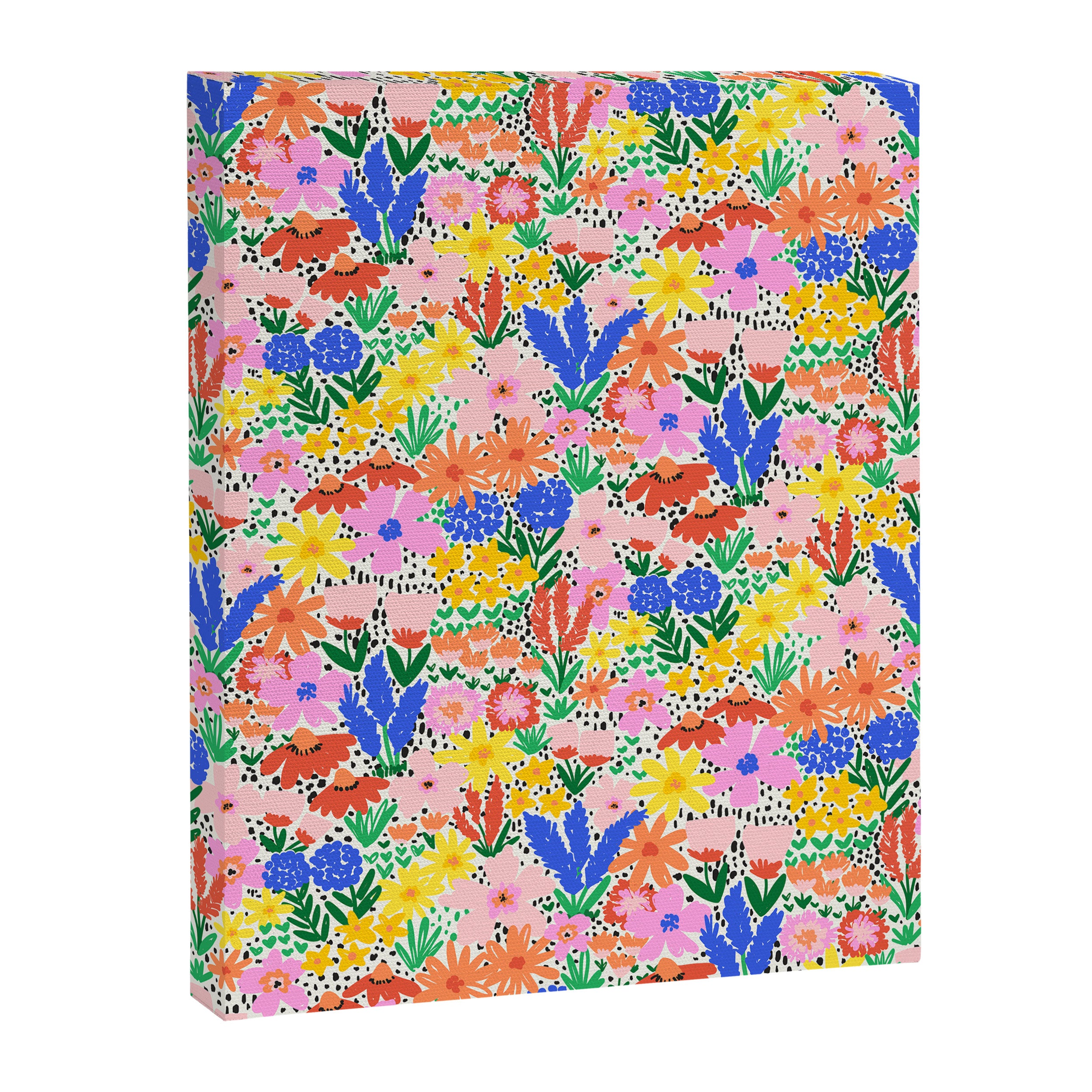 Colorful Summer Flower Meadow Happy Hand Drawn Wildflowers Canvas Print Gallery Image 6