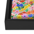 Colorful Summer Flower Meadow Happy Hand Drawn Wildflowers Framed Canvas Print Gallery Image 3