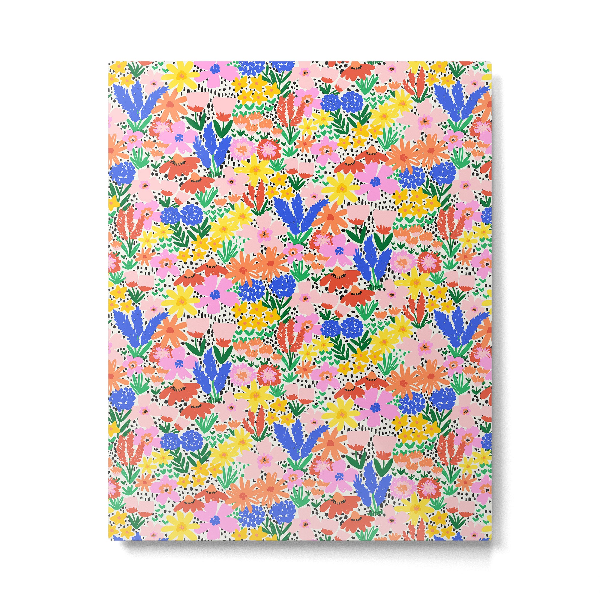 Colorful Summer Flower Meadow Happy Hand Drawn Wildflowers Metal Print Gallery Image 4