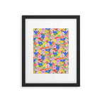 Colorful Summer Flower Meadow Happy Hand Drawn Wildflowers Framed Art Print Gallery Image 5