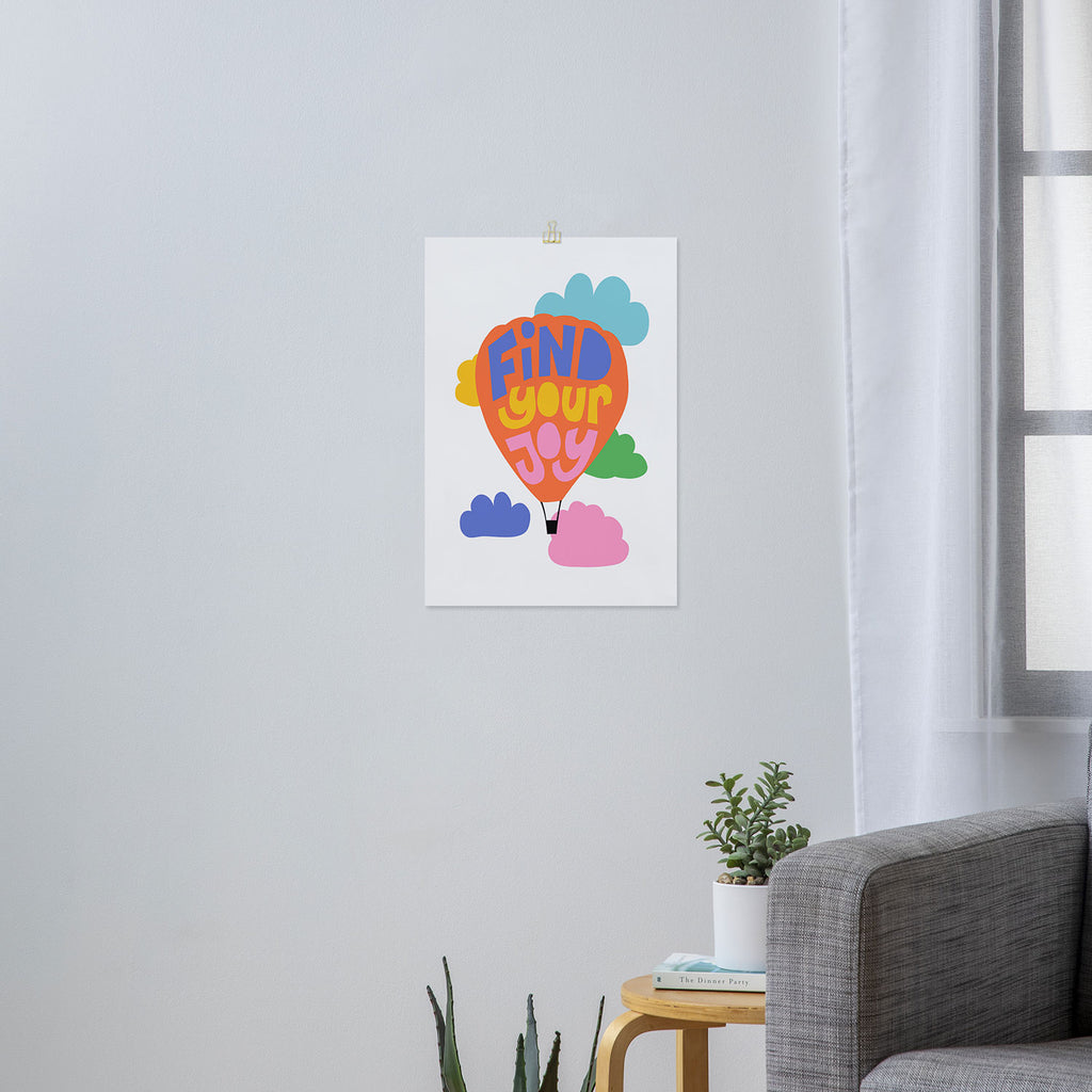 Find Your Joy Hot Air Ballon - Positive Quote Art Print Gallery Image 3