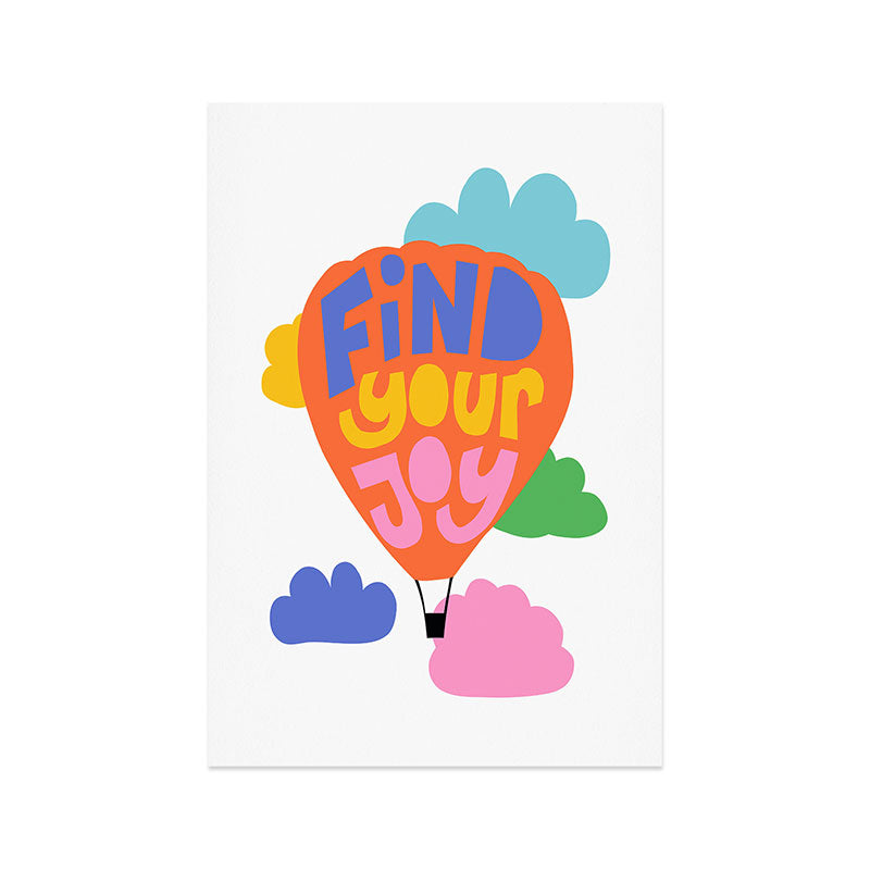 Find Your Joy Hot Air Ballon - Positive Quote Art Print Gallery Image 1