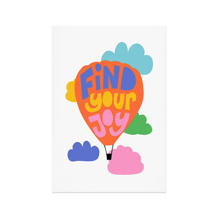 Find Your Joy Hot Air Ballon - Positive Quote Art Print Gallery Image 1