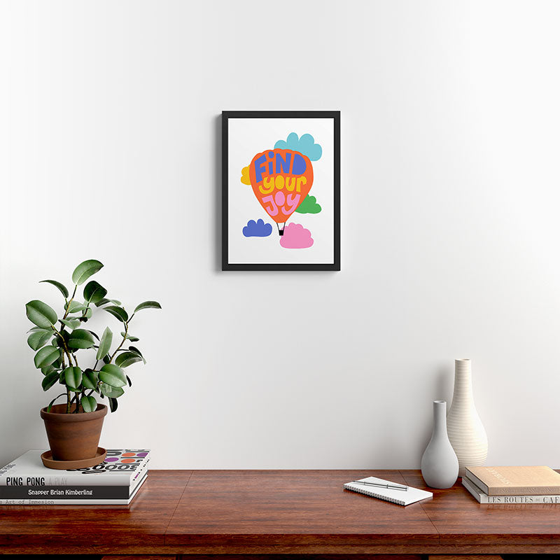 Find Your Joy Hot Air Ballon - Positive Quote Framed Art Print Gallery Image 2