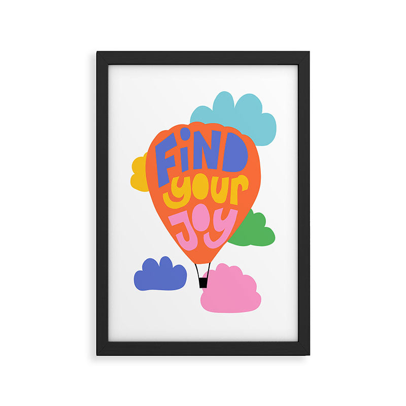 Find Your Joy Hot Air Ballon - Positive Quote Framed Art Print Gallery Image 2