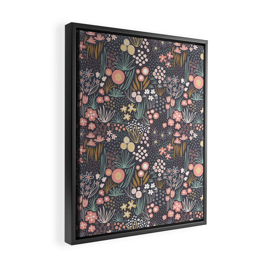 Flower Field Large Framed Canvas Print Gallery Image 2