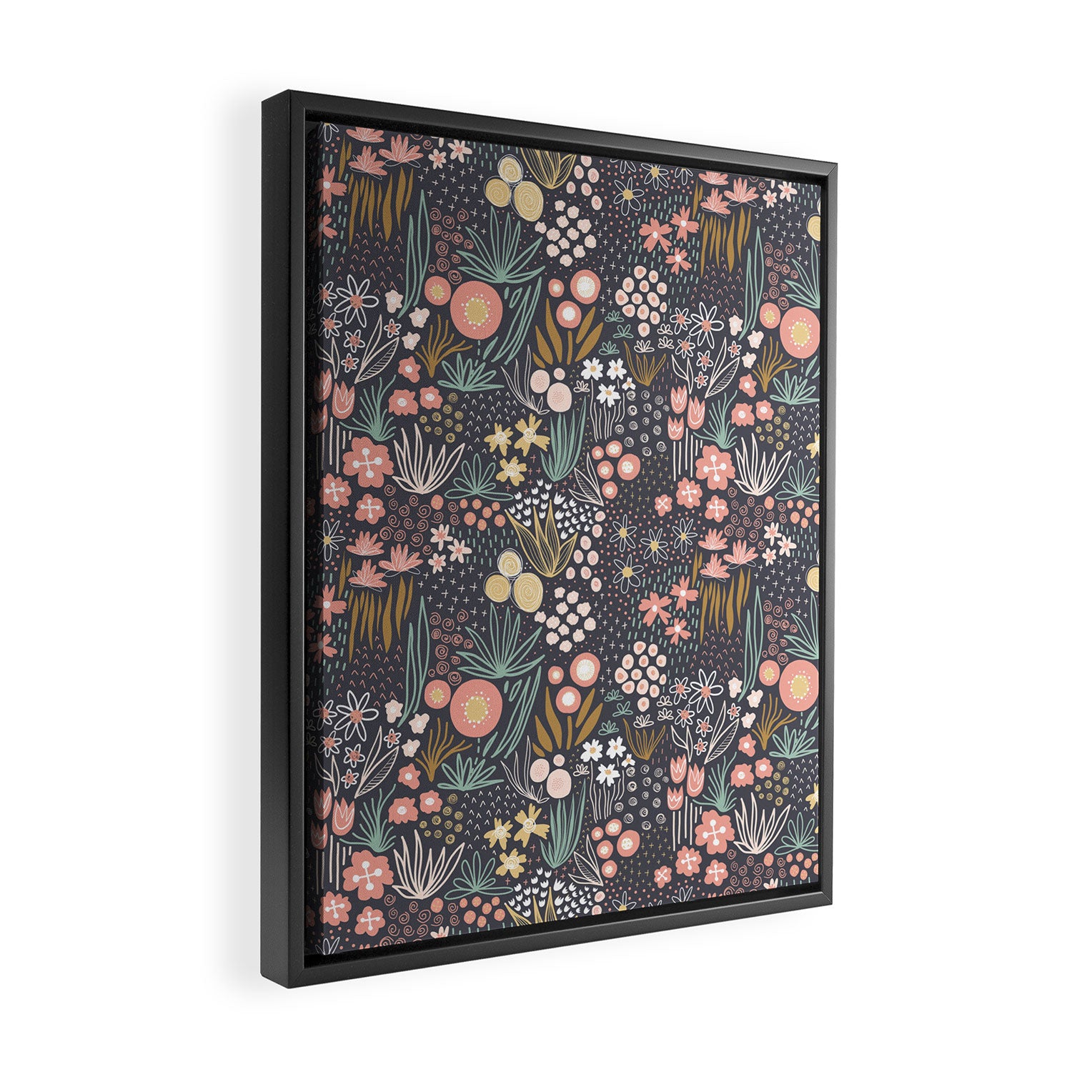 Flower Field Large Framed Canvas Print Gallery Image 2