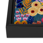 Flower Meadow Pink Yellow Orange Teal Blue Pattern Framed Canvas Print Gallery Image 3