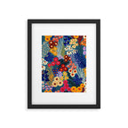 Flower Meadow Pink Yellow Orange Teal Blue Pattern Framed Art Print Gallery Image 6