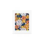 Flowers Hydrangena Poppy Blue Pattern Art Print Gallery Image 1