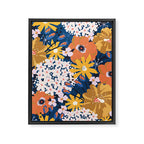 Flowers Hydrangena Poppy Blue Pattern Framed Canvas Print Gallery Image 8