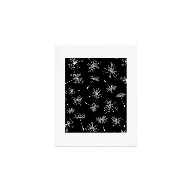Flying Dandelions Black White Art Print Gallery Image 1