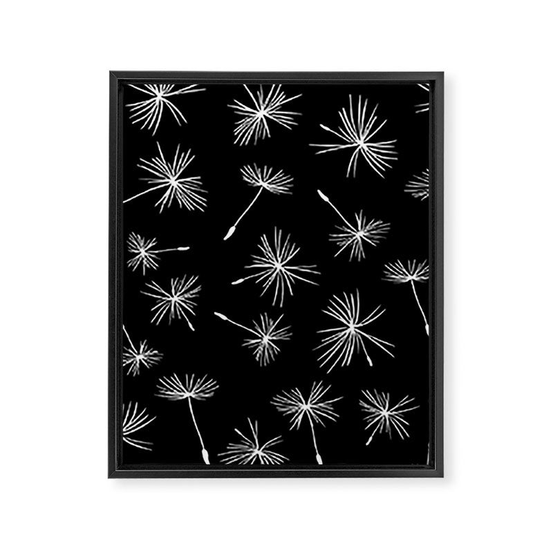 Flying Dandelions Black White Framed Canvas Print Gallery Image 8