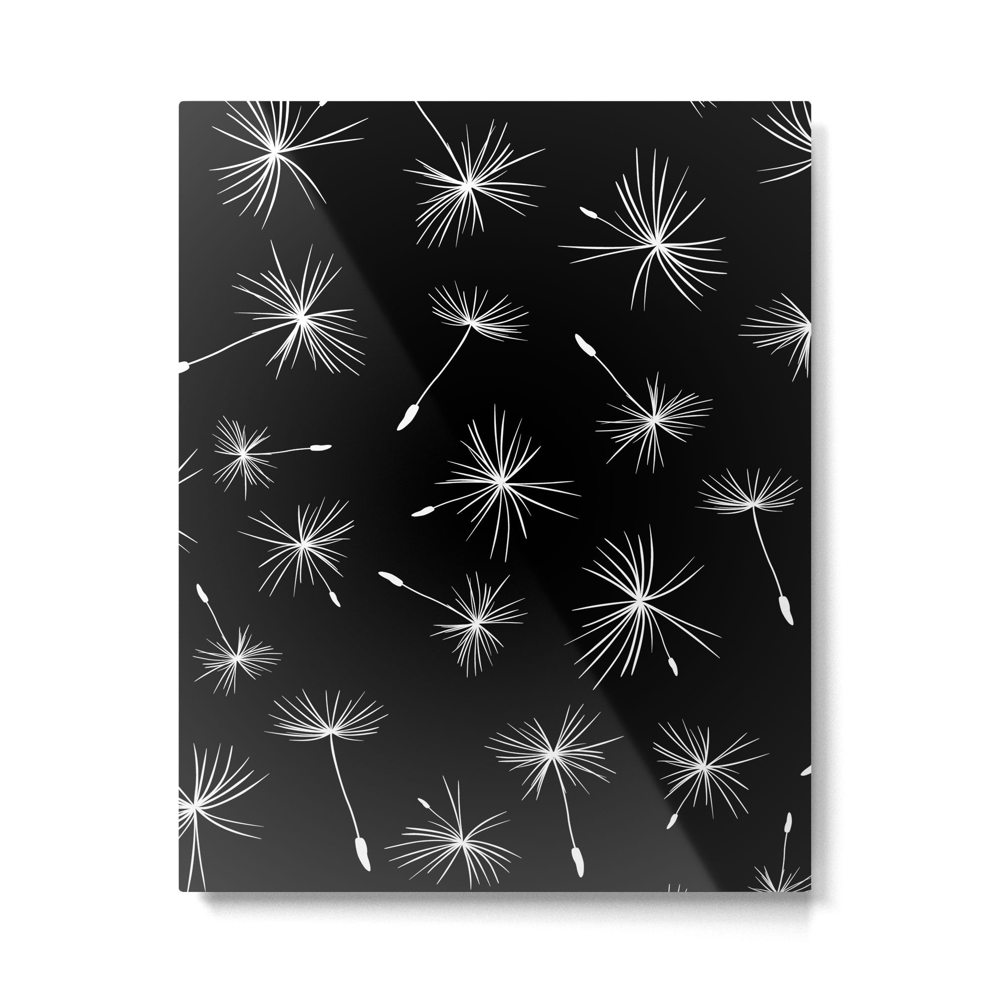 Flying Dandelions Black White Metal Print Gallery Image 6