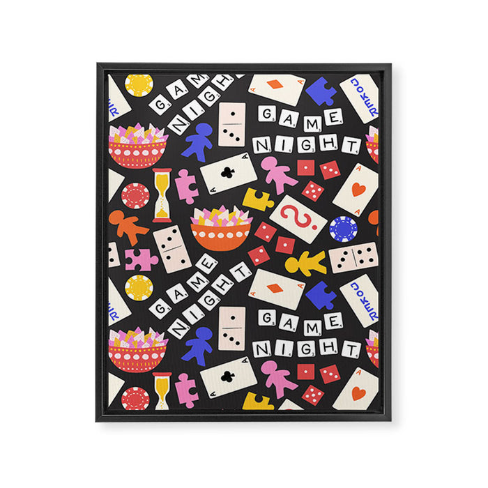 Game Night Fun Framed Canvas Print Gallery Image 1