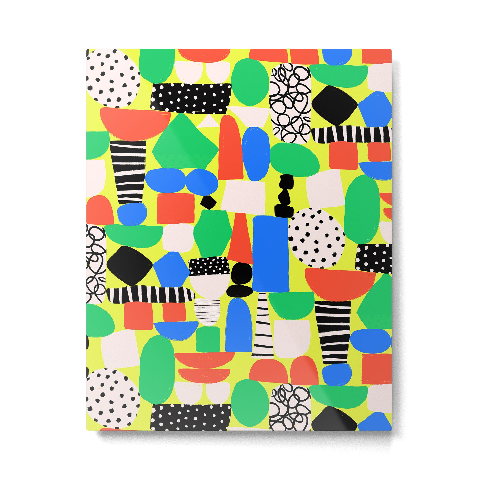 Geometric Collage Matisse Style Green Red Blue Red Pattern Metal Print Gallery Image 6