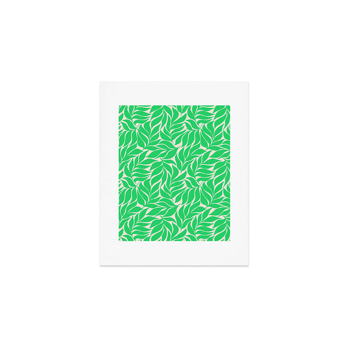 Green Palm Leaves Pattern Art Print Gallery Image 1