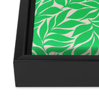 Green Palm Leaves Pattern Framed Canvas Print Gallery Image 3