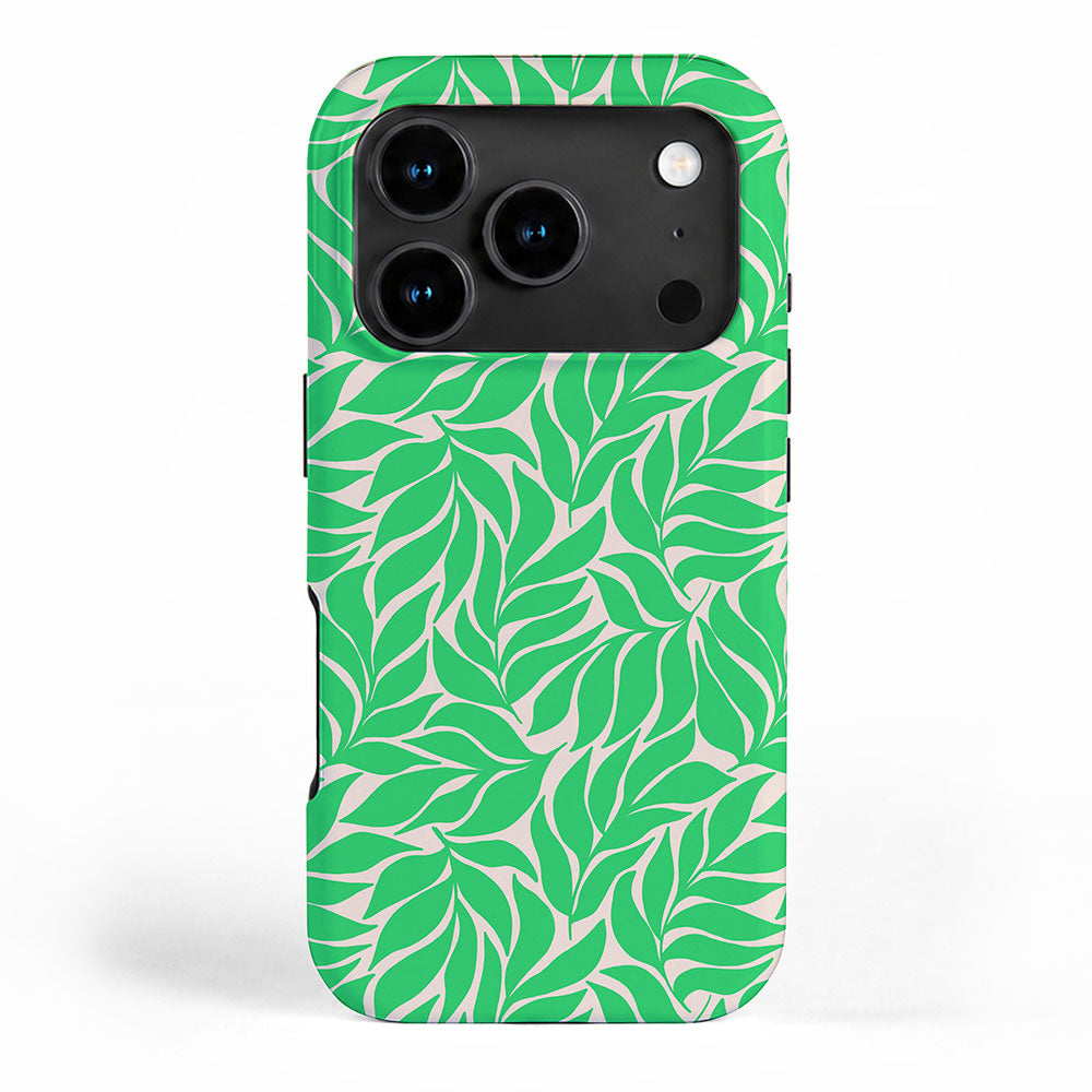 Green Palm Leaves Pattern iPhone Case Gallery Image 1