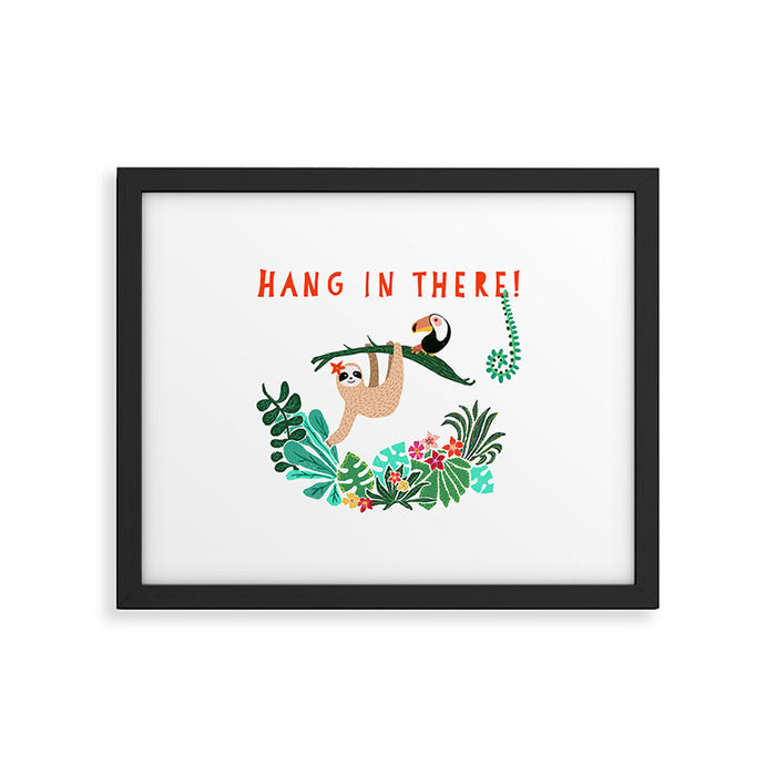 Hang in there! - Sloth Framed Art Print Gallery Image 1