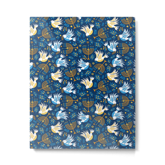 Hanukkah Blue Pattern Metal Print Gallery Image 1