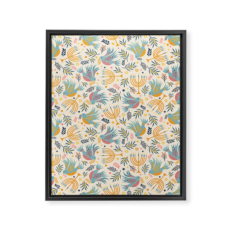Hanukkah Modern Pattern Framed Canvas Print Gallery Image 8