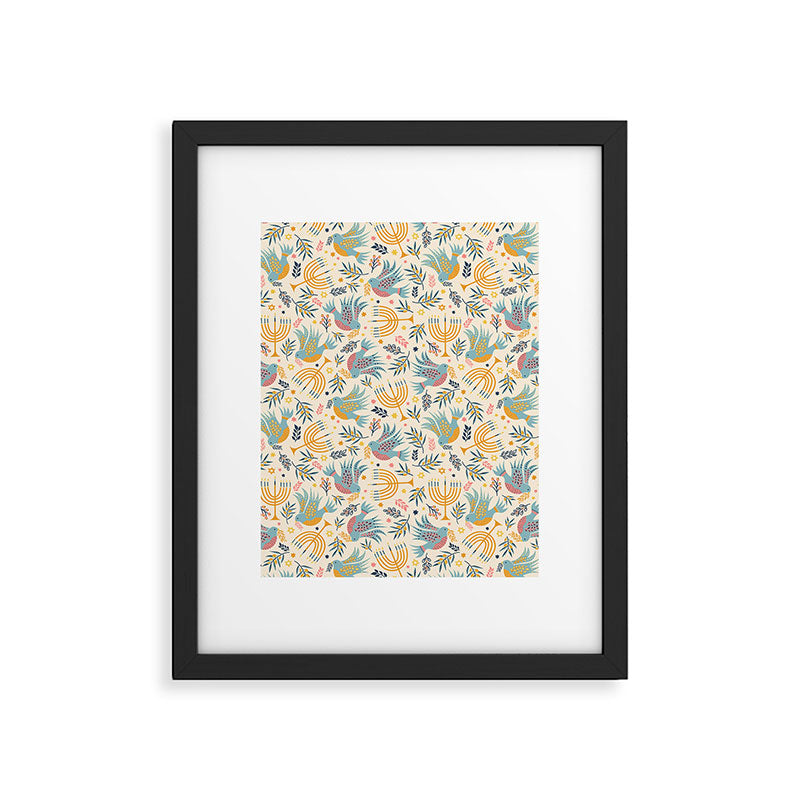 Hanukkah Modern Pattern Framed Art Print Gallery Image 6