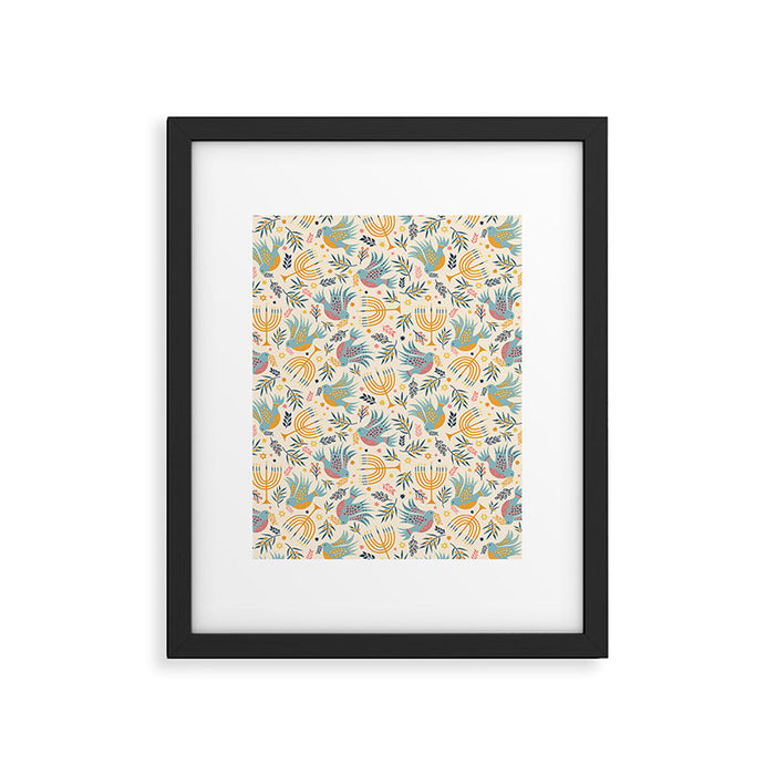 Hanukkah Modern Pattern Framed Art Print Gallery Image 1