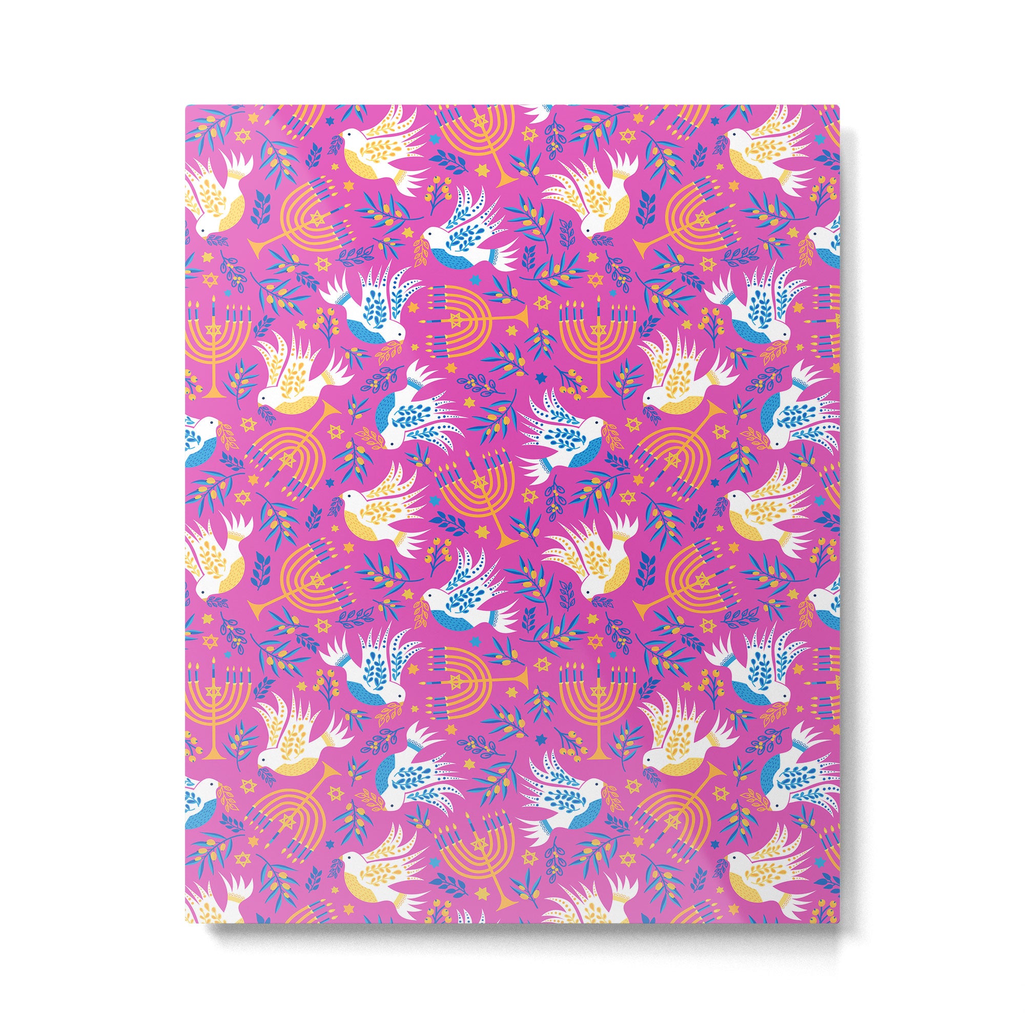 Hanukkah Pink Pattern Metal Print Gallery Image 6