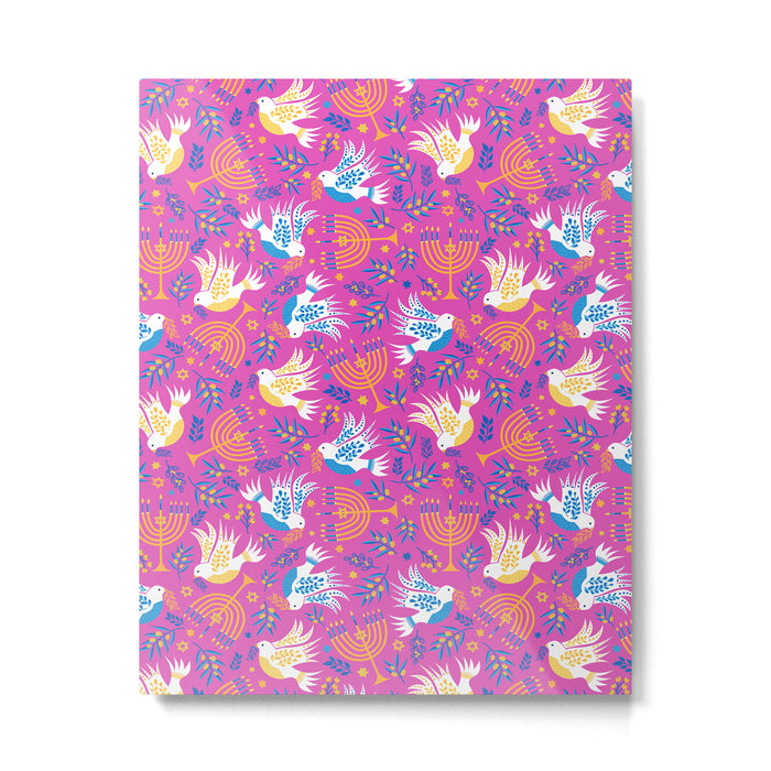 Hanukkah Pink Pattern Metal Print Gallery Image 1