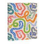 Happy Snakes Light - Bright Rainbow Textured Snakes With Funky Geometric Patterns on Cream Canvas Print Gallery Image 6