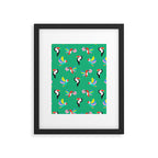 Happy Tropical Jungle Birds Toucan Hummingbird Parrot Green Framed Art Print Gallery Image 6