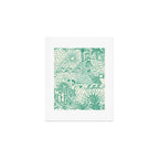 Hawaiian Hula Dancer Toile - Green Art Print Gallery Image 1