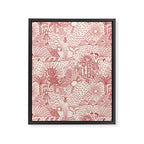 Hawaiian Hula Dancer Toile Red Framed Canvas Print Gallery Image 8