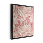 Hawaiian Hula Dancer Toile Red Framed Canvas Print Gallery Image 2