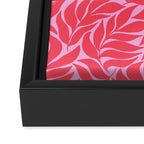 Hot Pink Tropical Palm Leaves Framed Canvas Print Gallery Image 3
