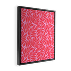 Hot Pink Tropical Palm Leaves Framed Canvas Print Gallery Image 2